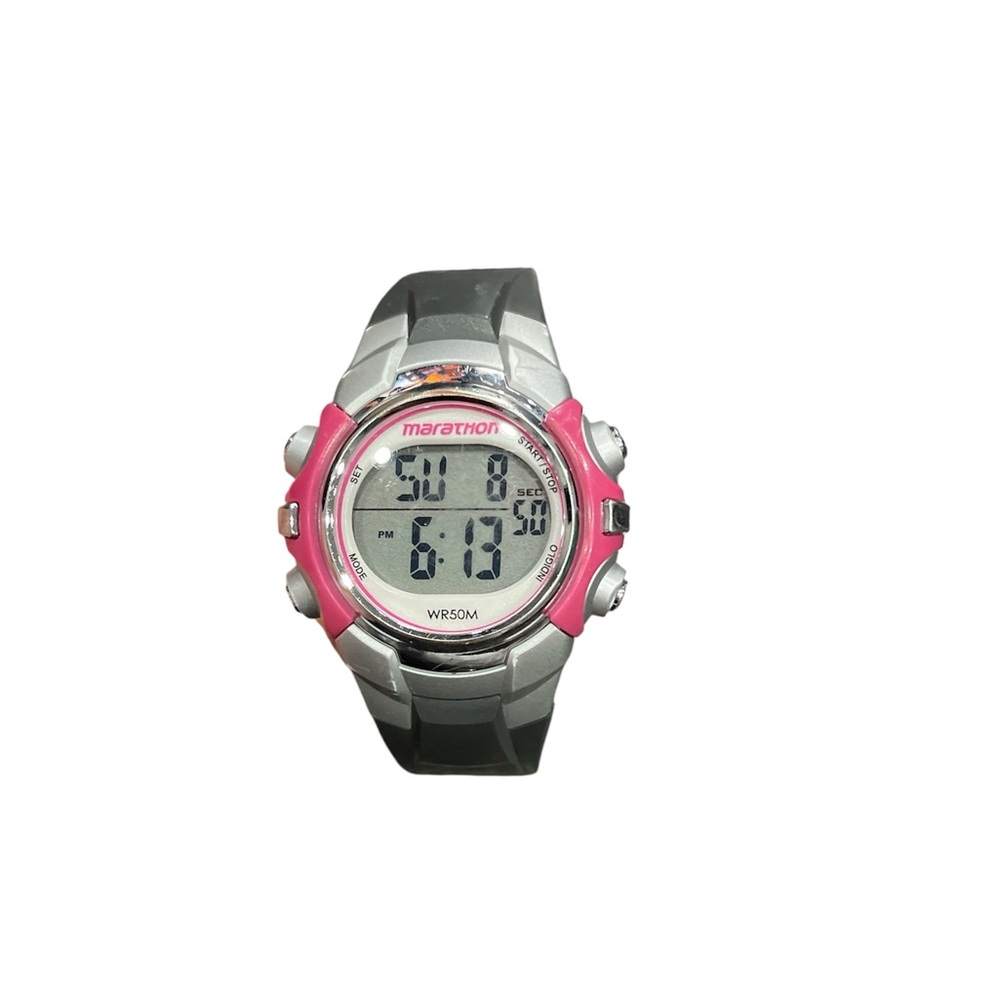 Marathon Youth Digital Watch - pink and grey
